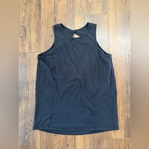 Lululemon Women's Low Key Open Back Tank Top Black Size 6 Stretch Sleeveless